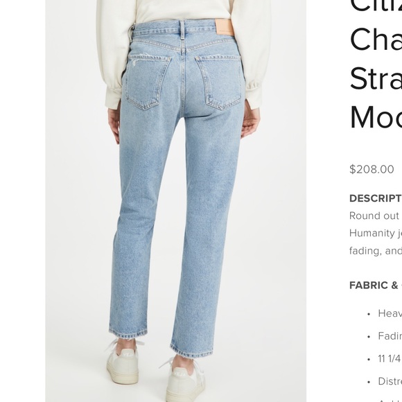 Citizens of Humanity Charlotte high rise straight leg Jean - moondust - Picture 2 of 16